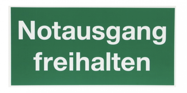 Fluchtweg Notausgang Schild Aufkleber "Notausgang freihalten"